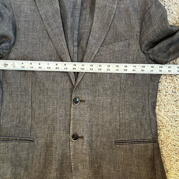 Angelico Franceschini 100% Linen Distressed Gray Blazer Sz 40R or M - Picture 12 of 16